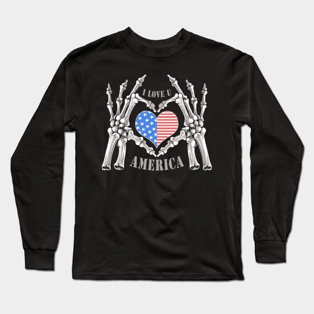 I Love USA Unisex Hoodie Long Sleeve T-Shirt by 7usnksa